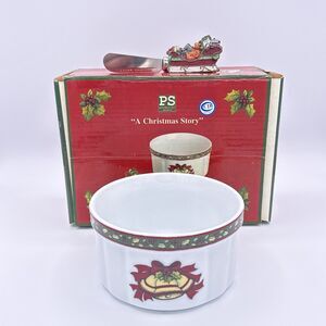 Portmeirion Studio A Christmas Story 2-Piece Porcelain Dip Set w Bowl & Spreader